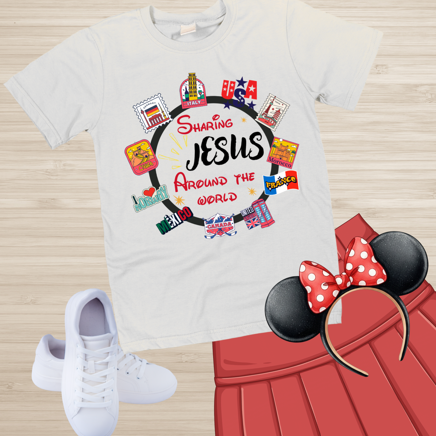 Sharing Jesus Around the World Disney Inspired Comfort Colors T-shirt
