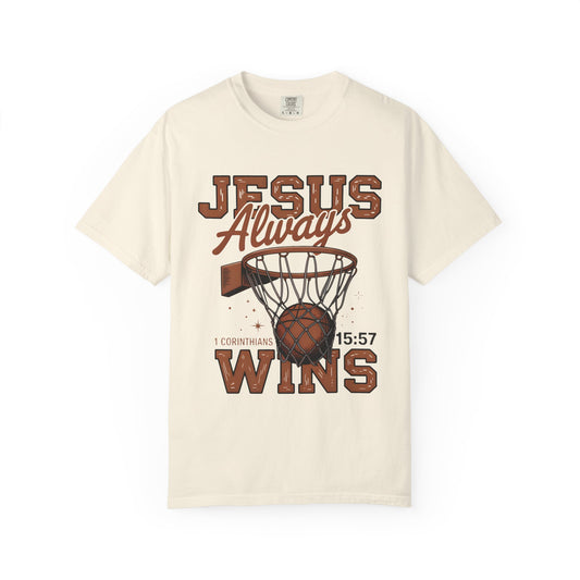 Jesus Always Wins Basketball T-Shirt