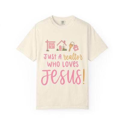 Realtor Who Loves Jesus T-Shirt | Pink