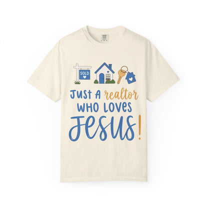 Realtor Who Loves Jesus T-Shirt | Blue