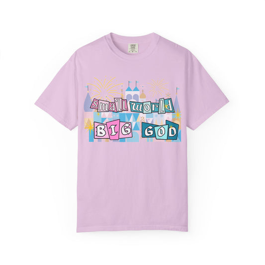 Small World Big God T-Shirt — Faith-Inspired Pastel Graphic Tee