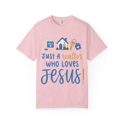 Realtor Who Loves Jesus T-Shirt | Blue