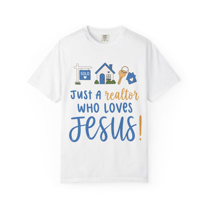Realtor Who Loves Jesus T-Shirt | Blue