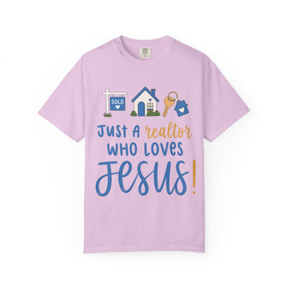 Realtor Who Loves Jesus T-Shirt | Blue