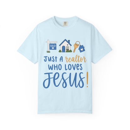 Realtor Who Loves Jesus T-Shirt | Blue