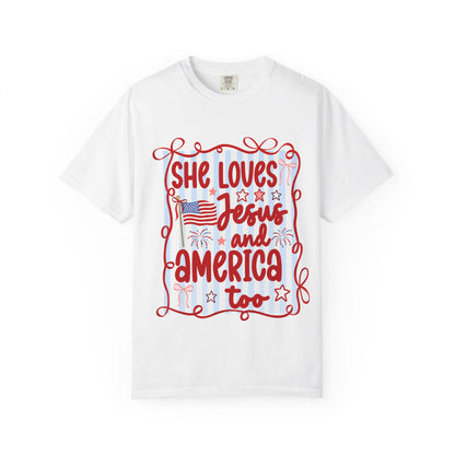 She Loves Jesus and America Too T-Shirt